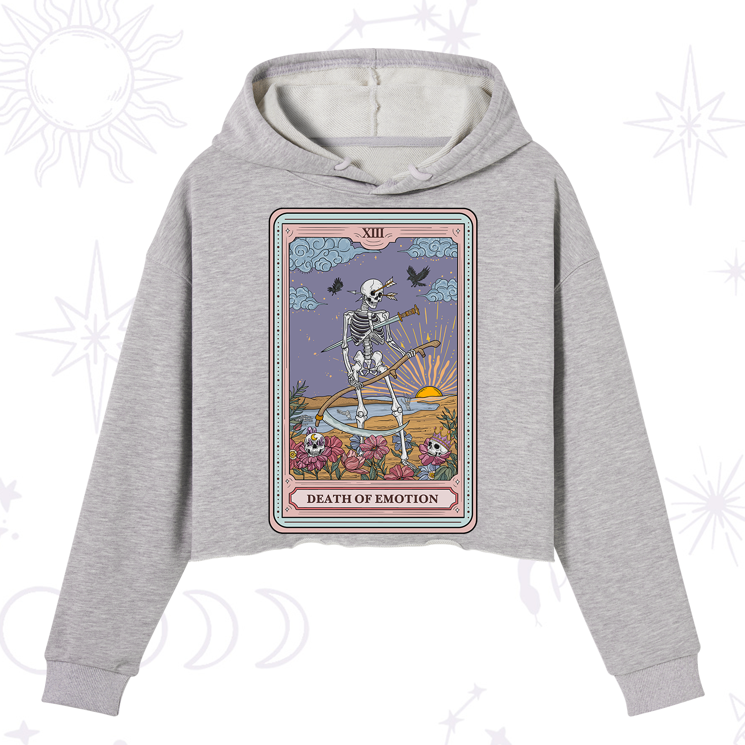 Purplehecate The Death Of Emotion Tarot Crop Hoodie