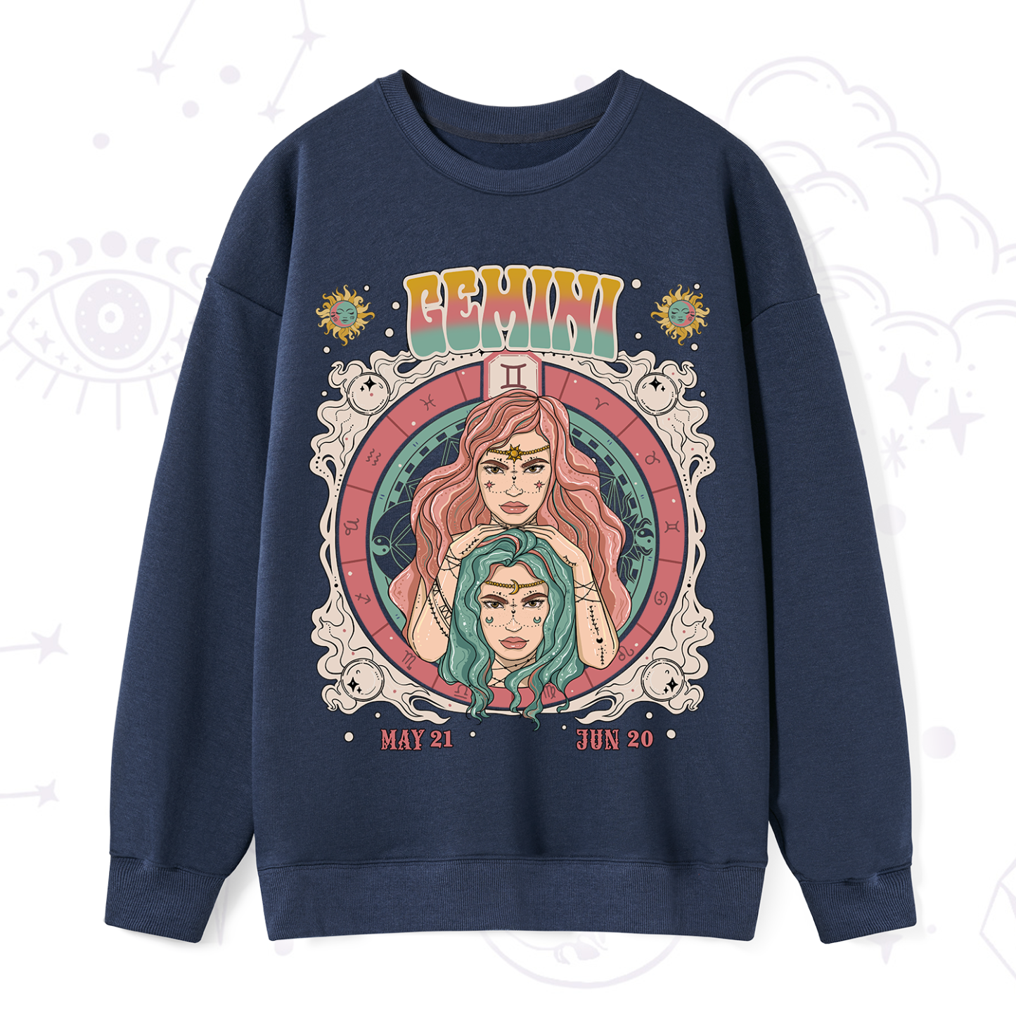 Purplehecate Gemini Cosmic Zodiac Sweatshirt