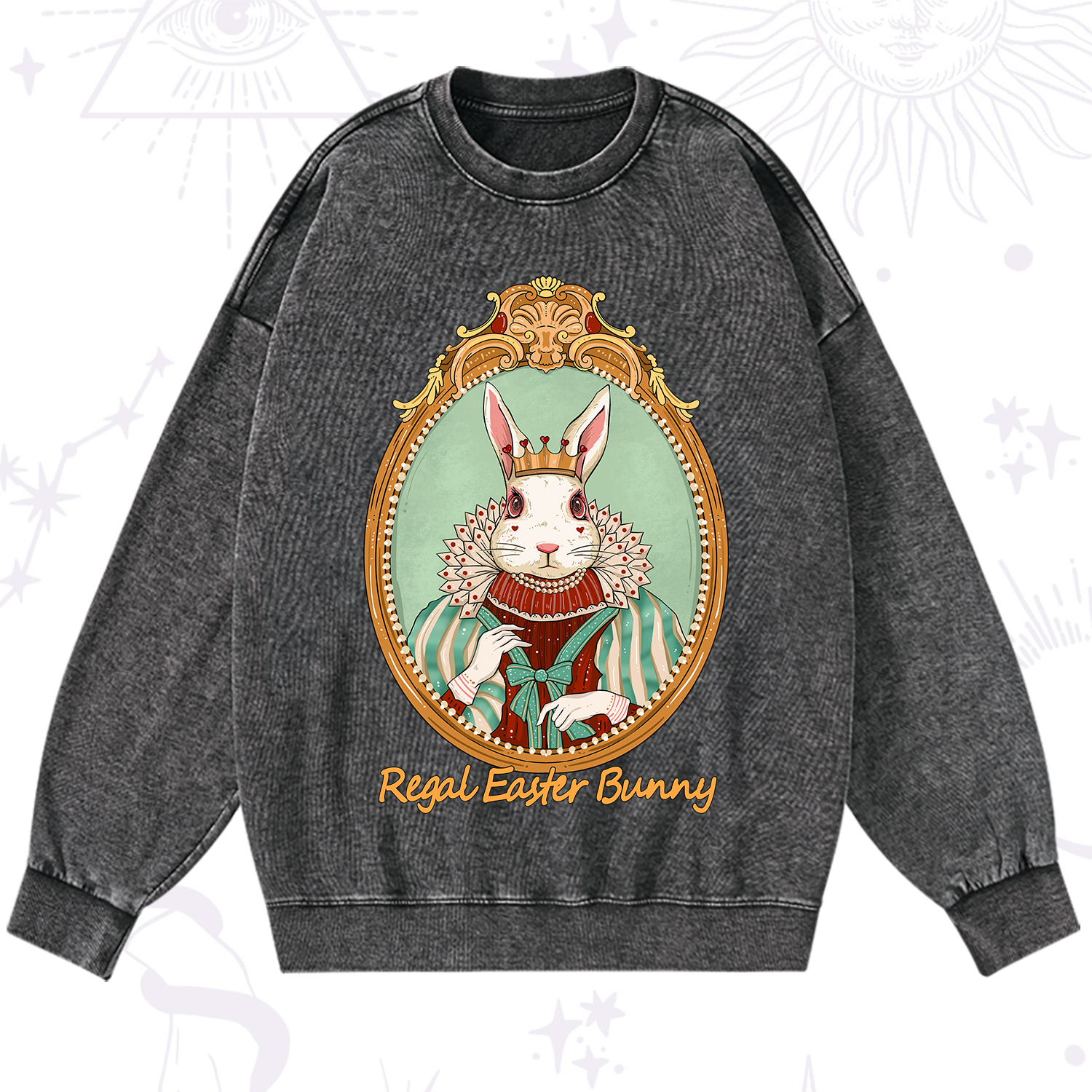 Purplehecate Regal Easter Bunny Washed Sweatshirt