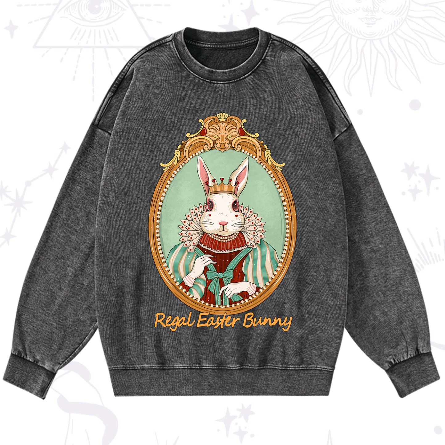 Purplehecate Regal Easter Bunny Washed Sweatshirt