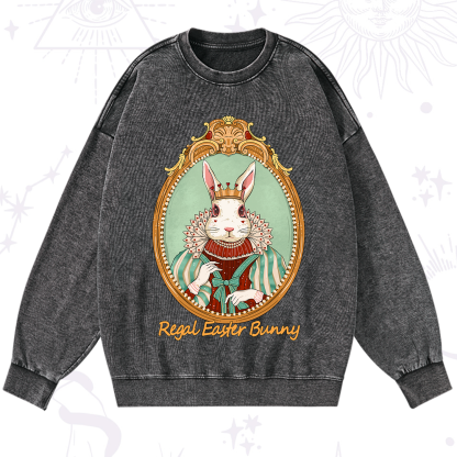 Purplehecate Regal Easter Bunny Washed Sweatshirt