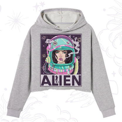 Purplehecate Galactic Encounter Crop Hoodie