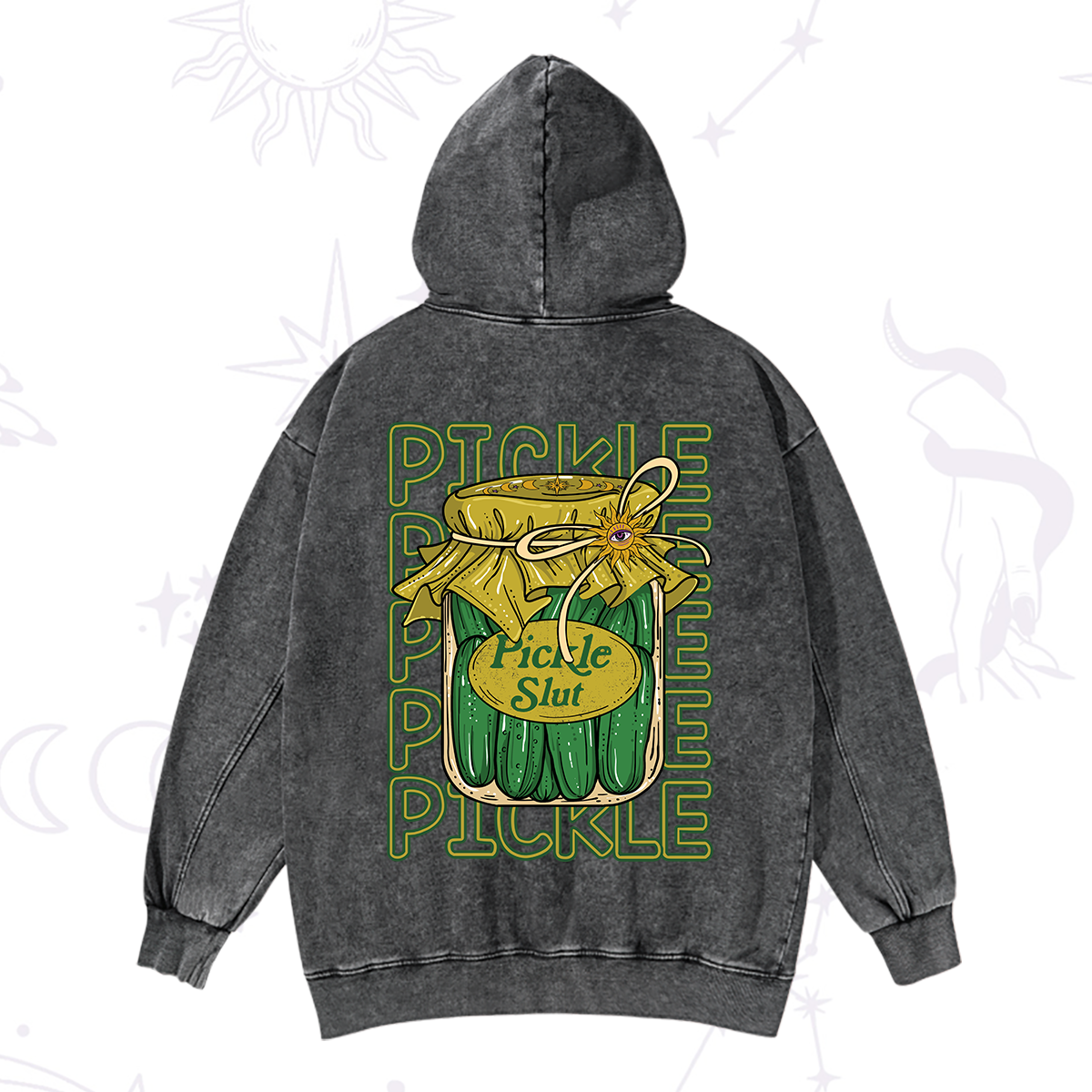 Purplehecate Pickle Slut Washed Hoodie