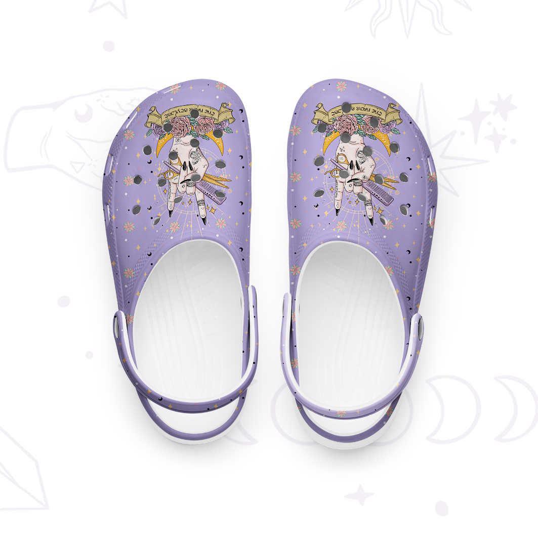 Purplehecate The Hair Stylist Tarot Rubber Clogs