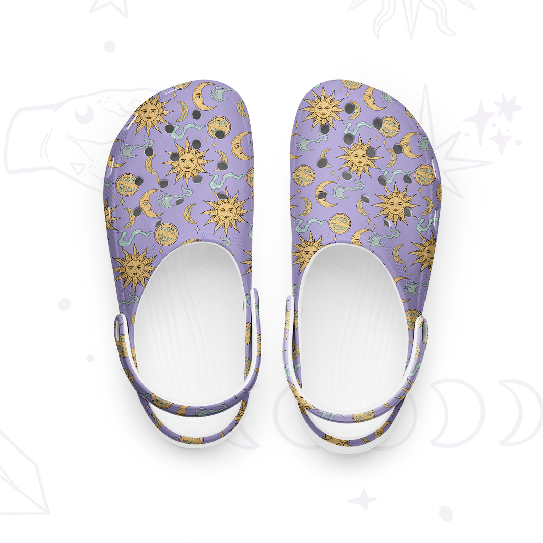 Purplehecate Magic of Sun and Moon Rubber Clogs