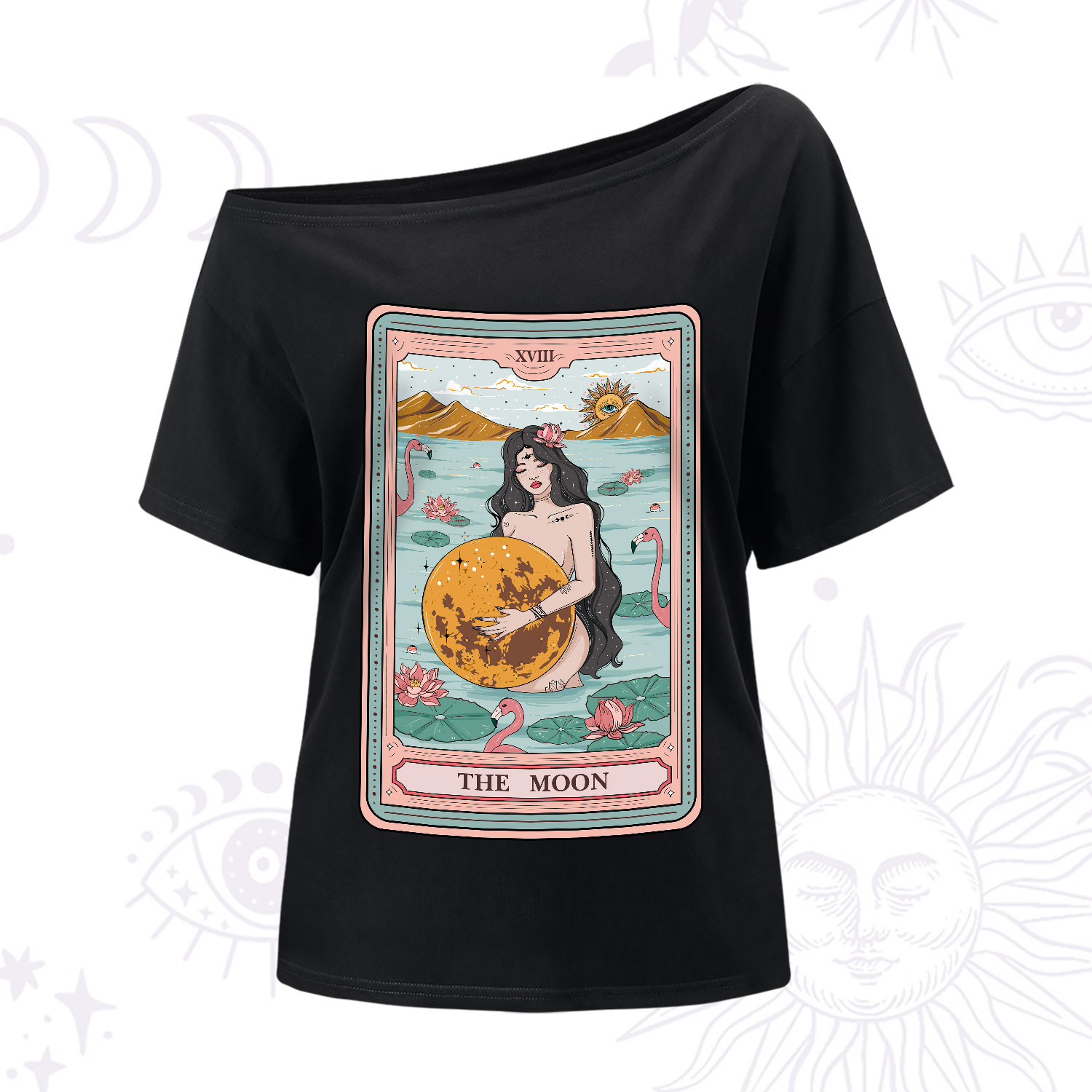Purplehecate The Moon Goddess Tarot One-Shoulder T-Shirt