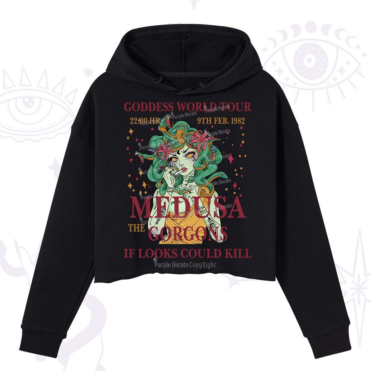 Purplehecate Medusa The Gorgons Crop Hoodie