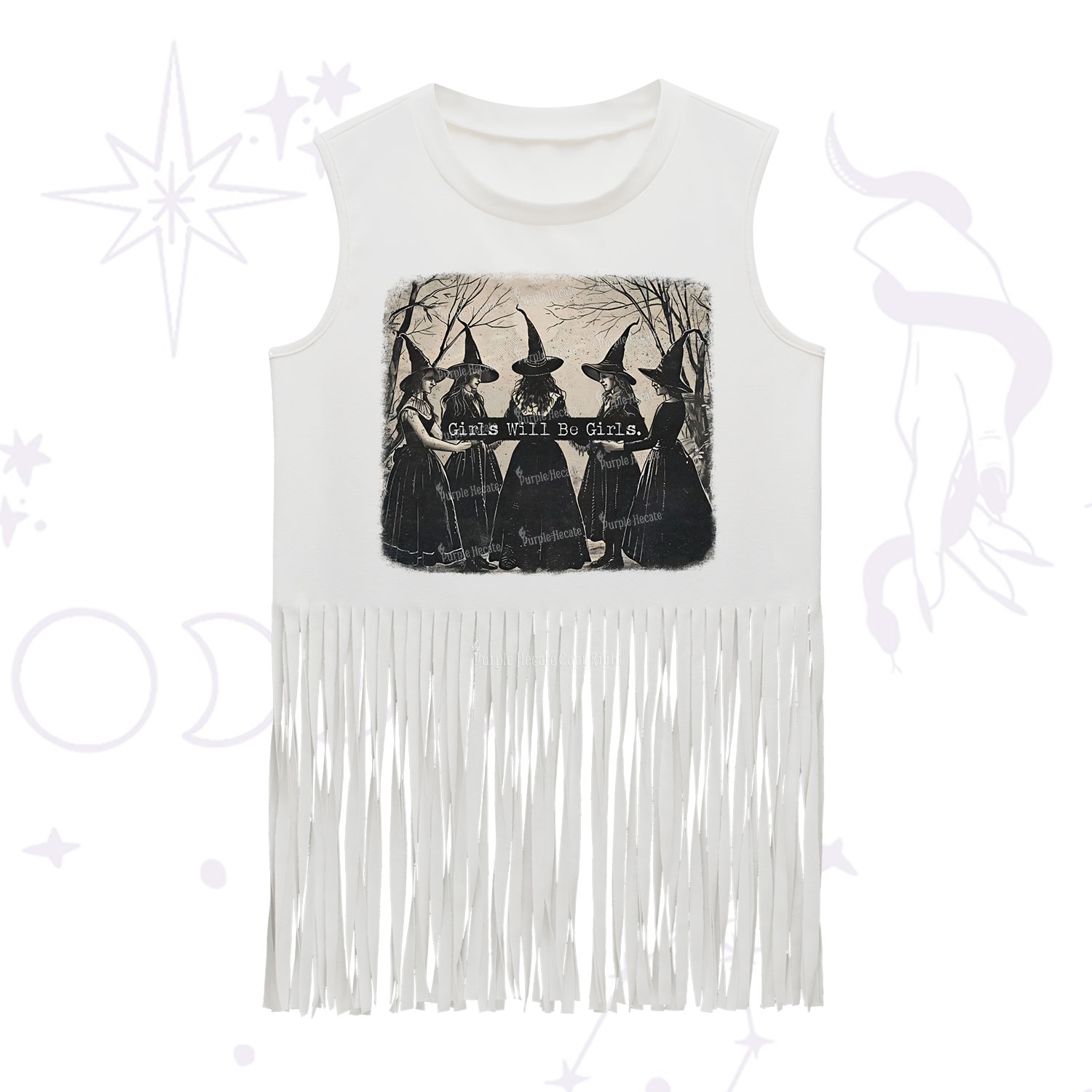 Purplehecate Girls Will Be Girls Witch Fringe Tank Top