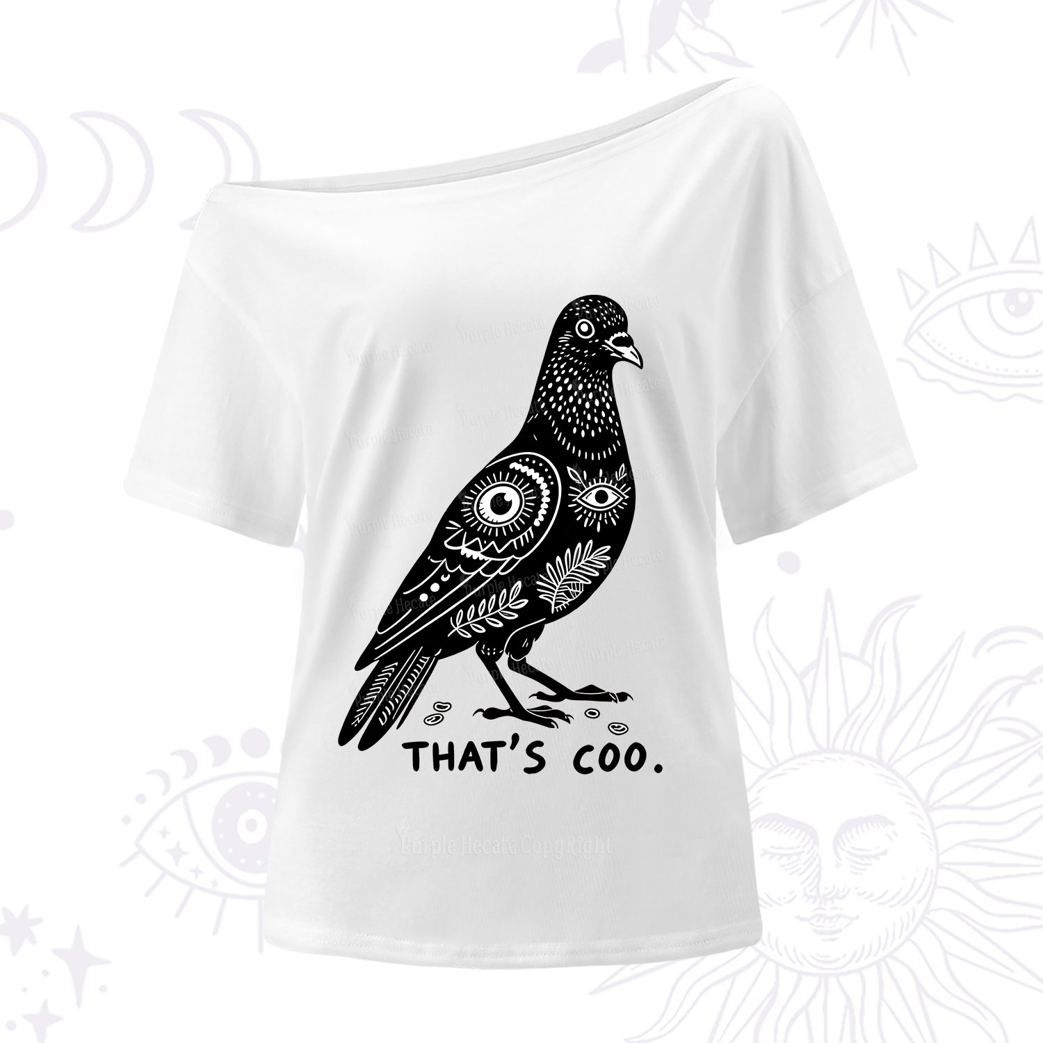 Purplehecate That's Coo Pigeon One Shoulder T-Shirt