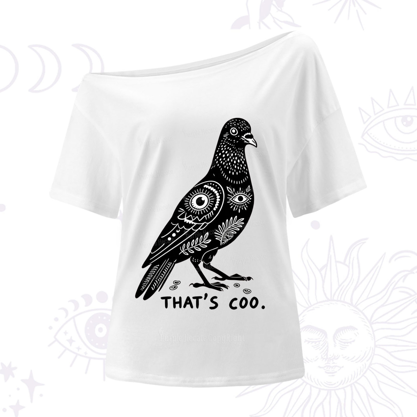 Purplehecate That's Coo Pigeon One Shoulder T-Shirt