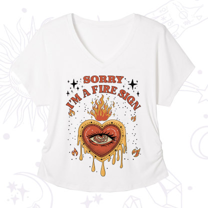 Purplehecate Sorry I'm A Fire Sign V-Neck T-Shirt