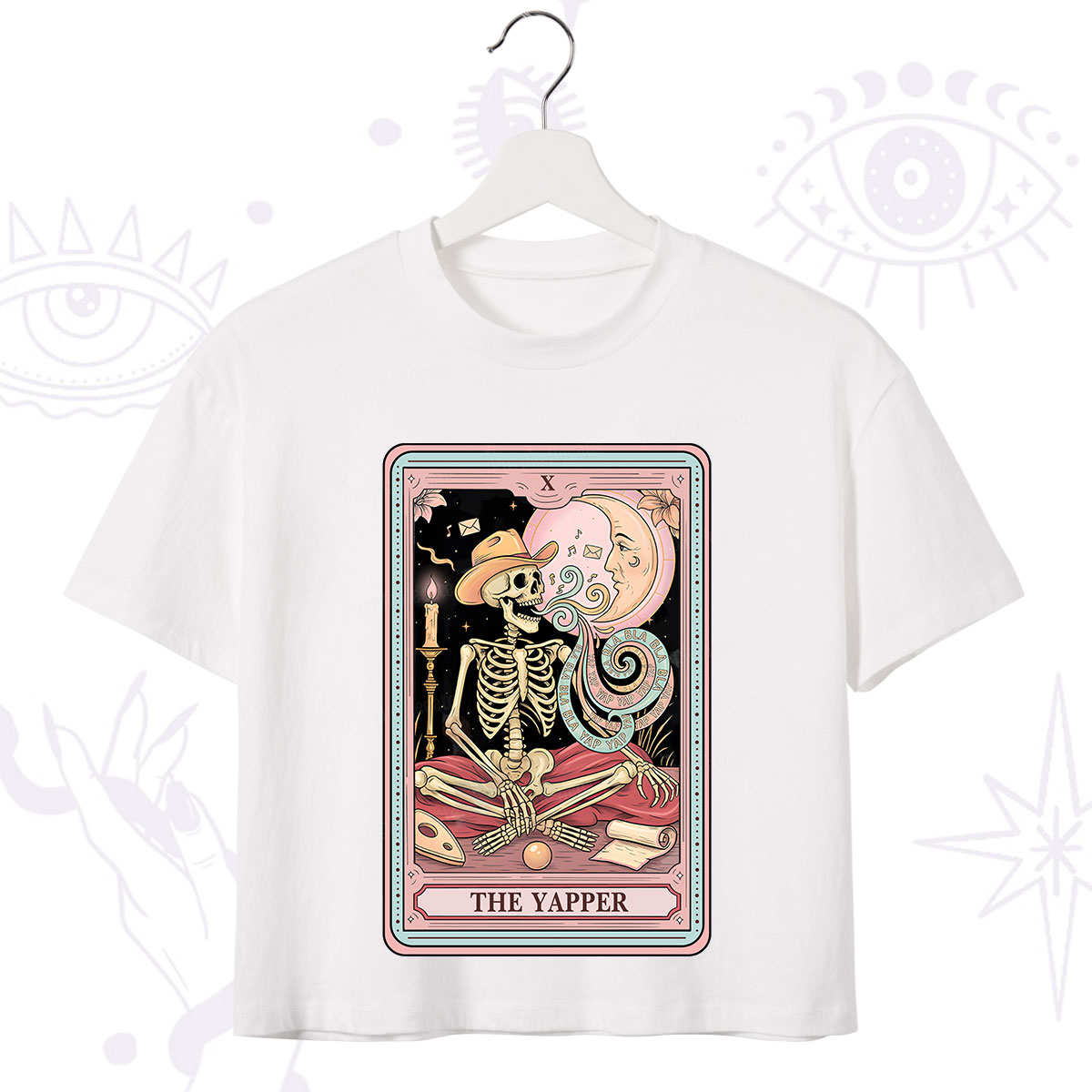 Purplehecate The Skeleton Yapper Tarot Crop T-Shirt
