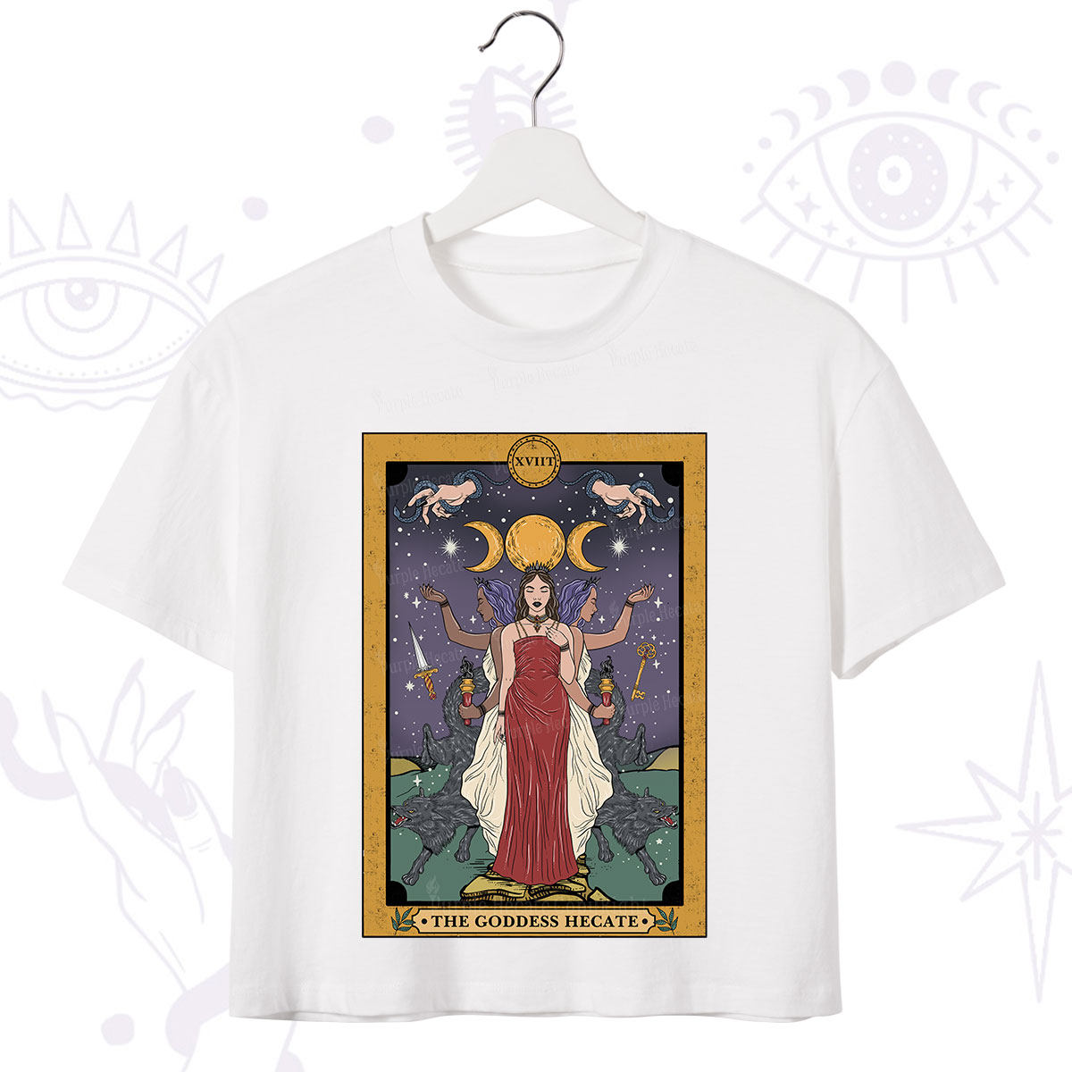 Purplehecate The Goddess Hecate Tarot Crop T-Shirt