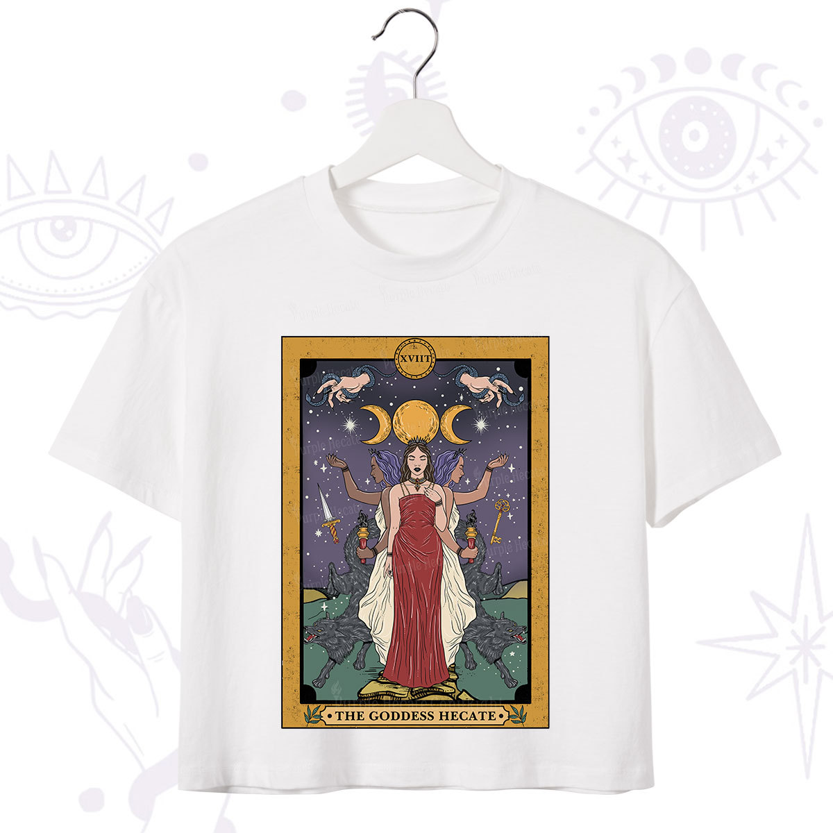 Purplehecate The Goddess Hecate Tarot Crop T-Shirt