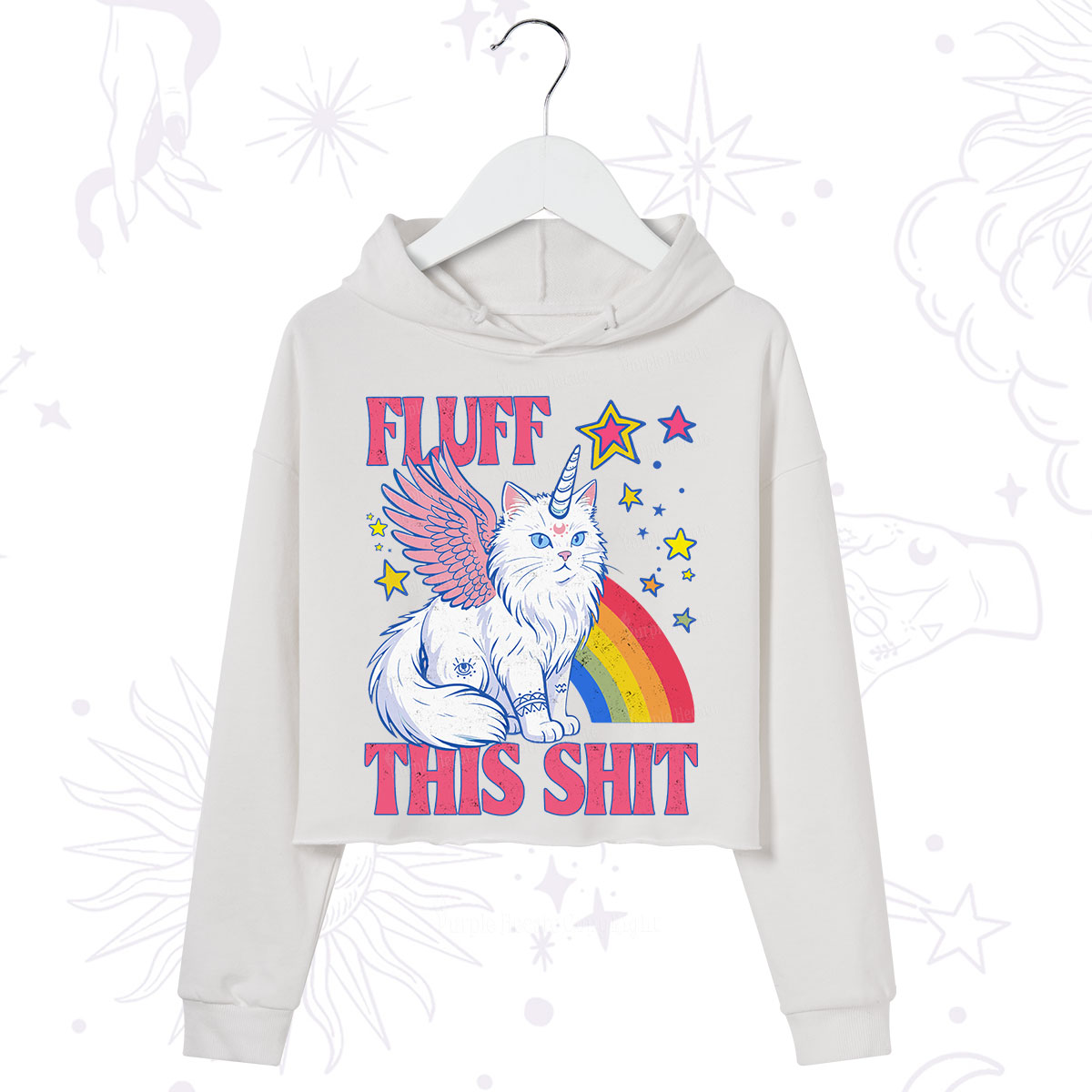 Purplehecate Fluff This Sh*t Cat Crop Hoodie