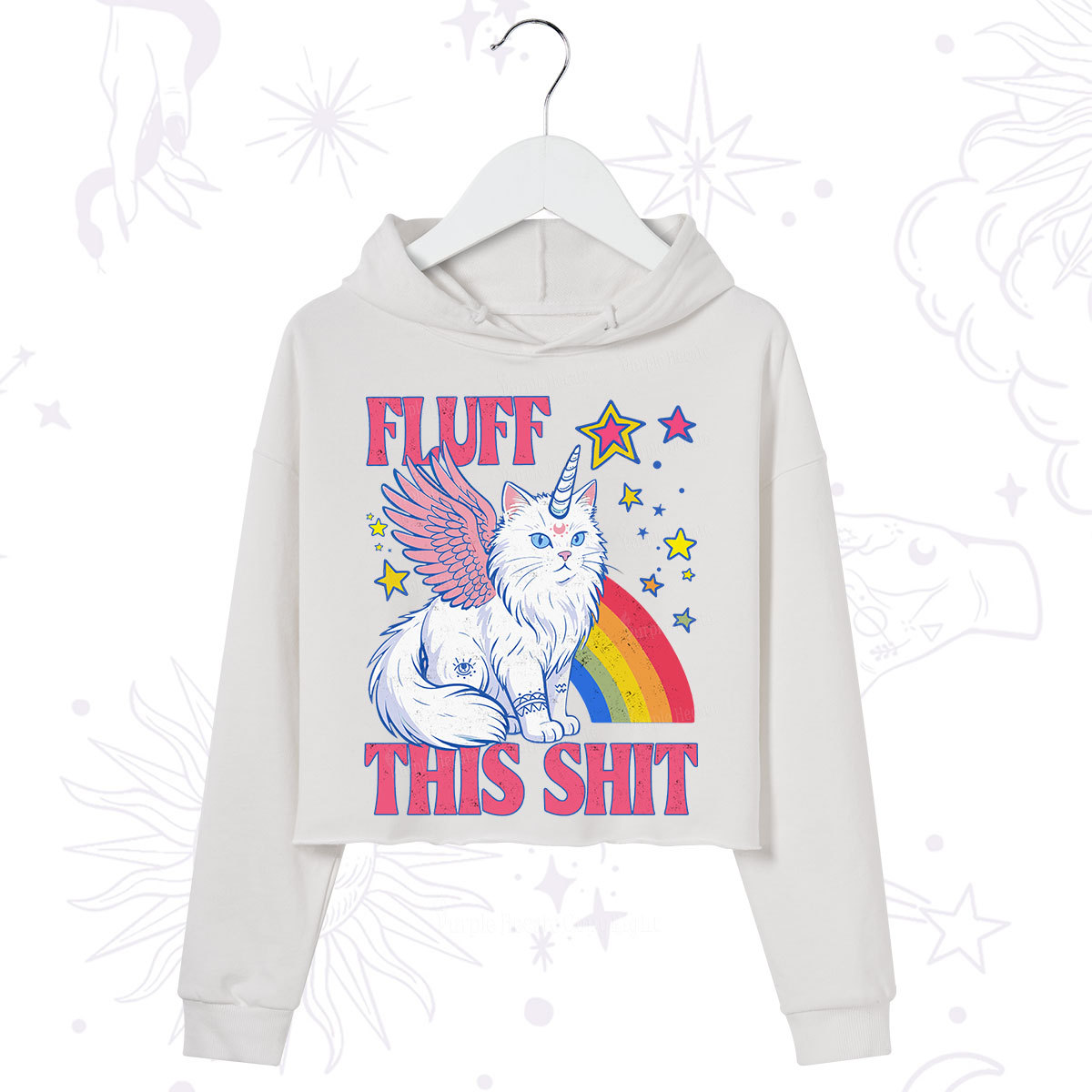 Purplehecate Fluff This Sh*t Cat Crop Hoodie