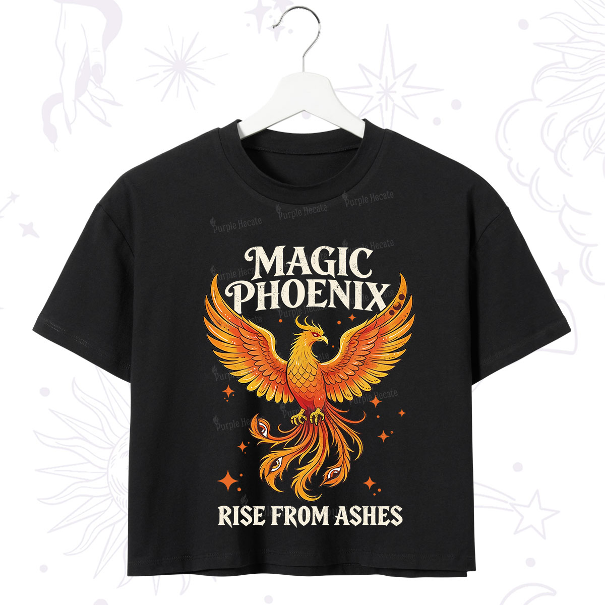 Purplehecate Magic Phoenix Rise From Ashes Crop T-Shirt