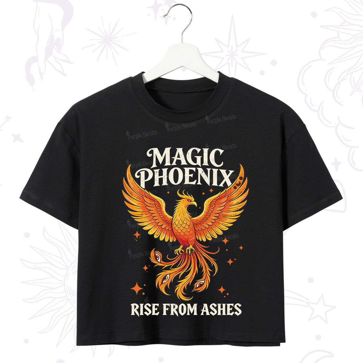 Purplehecate Magic Phoenix Rise From Ashes Crop T-Shirt