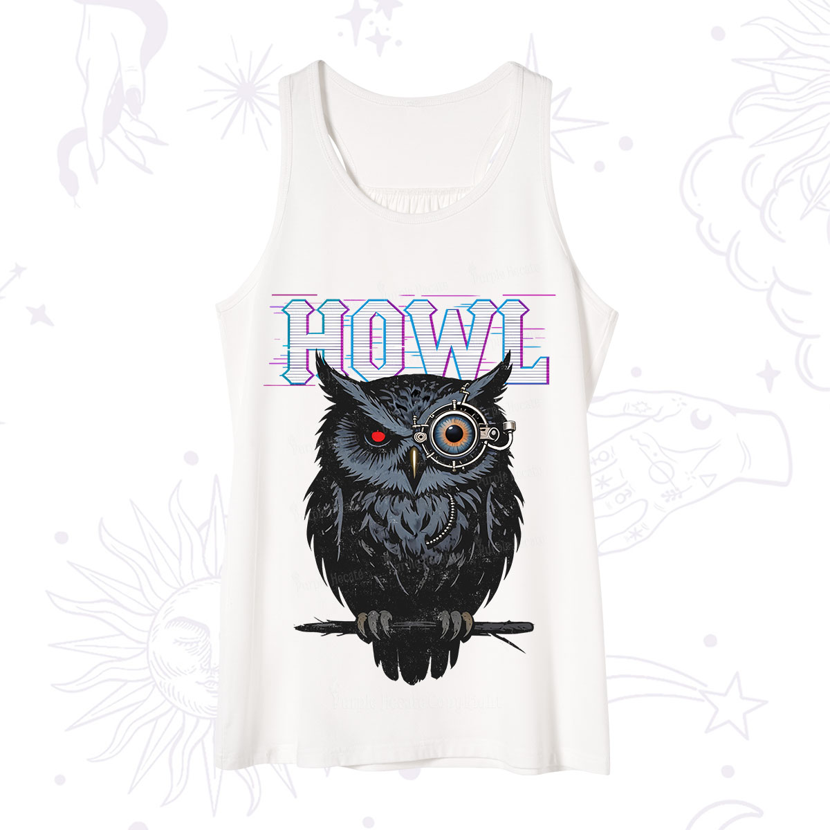Purplehecate Howl Owl Tank