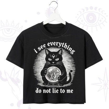Purplehecate All Seeing Cat Crop T-Shirt