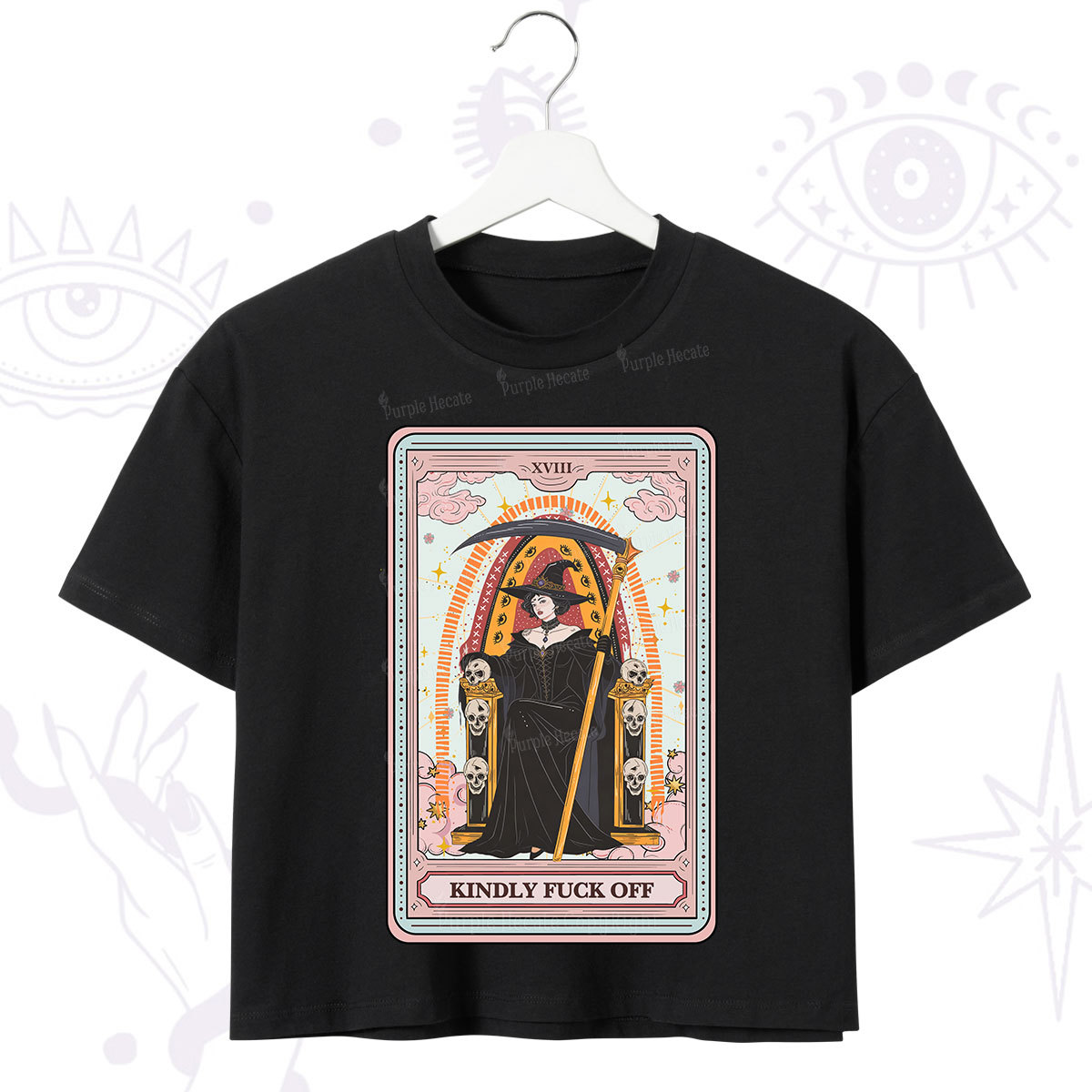 Purplehecate The Kindly Fuck Off Tarot Crop T-Shirt