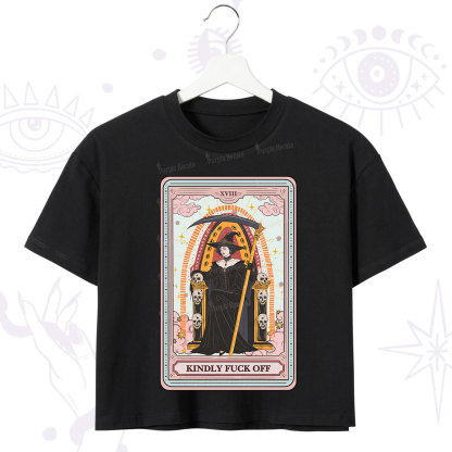 Purplehecate The Kindly Fuck Off Tarot Crop T-Shirt