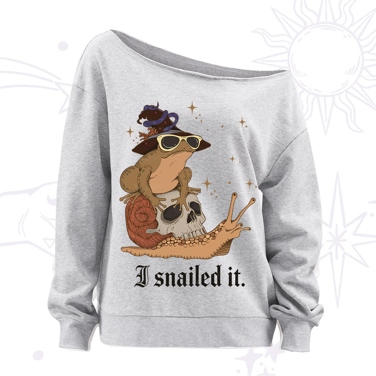 Purplehecate I Snailed It Off The Shoulder Sweatshirt