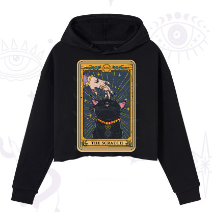Purplehecate The Scratch Cat Tarot Crop Hoodie