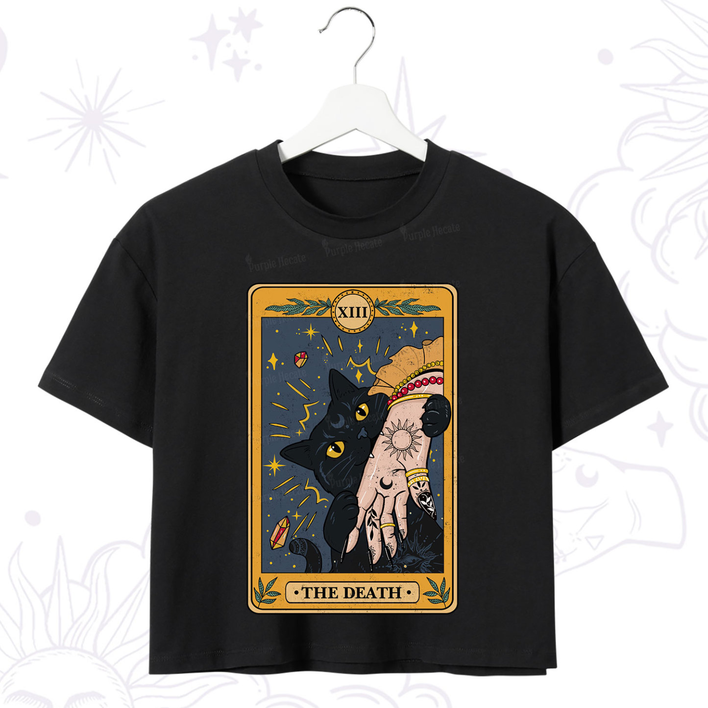 Purplehecate The Death Tarot Card Crop T-Shirt