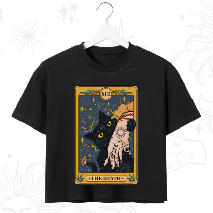 Purplehecate The Death Tarot Card Crop T-Shirt