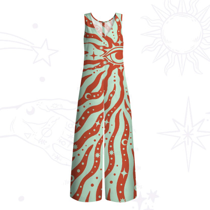 Purplehecate Green Vision Illusion Wide Leg Jumpsuit