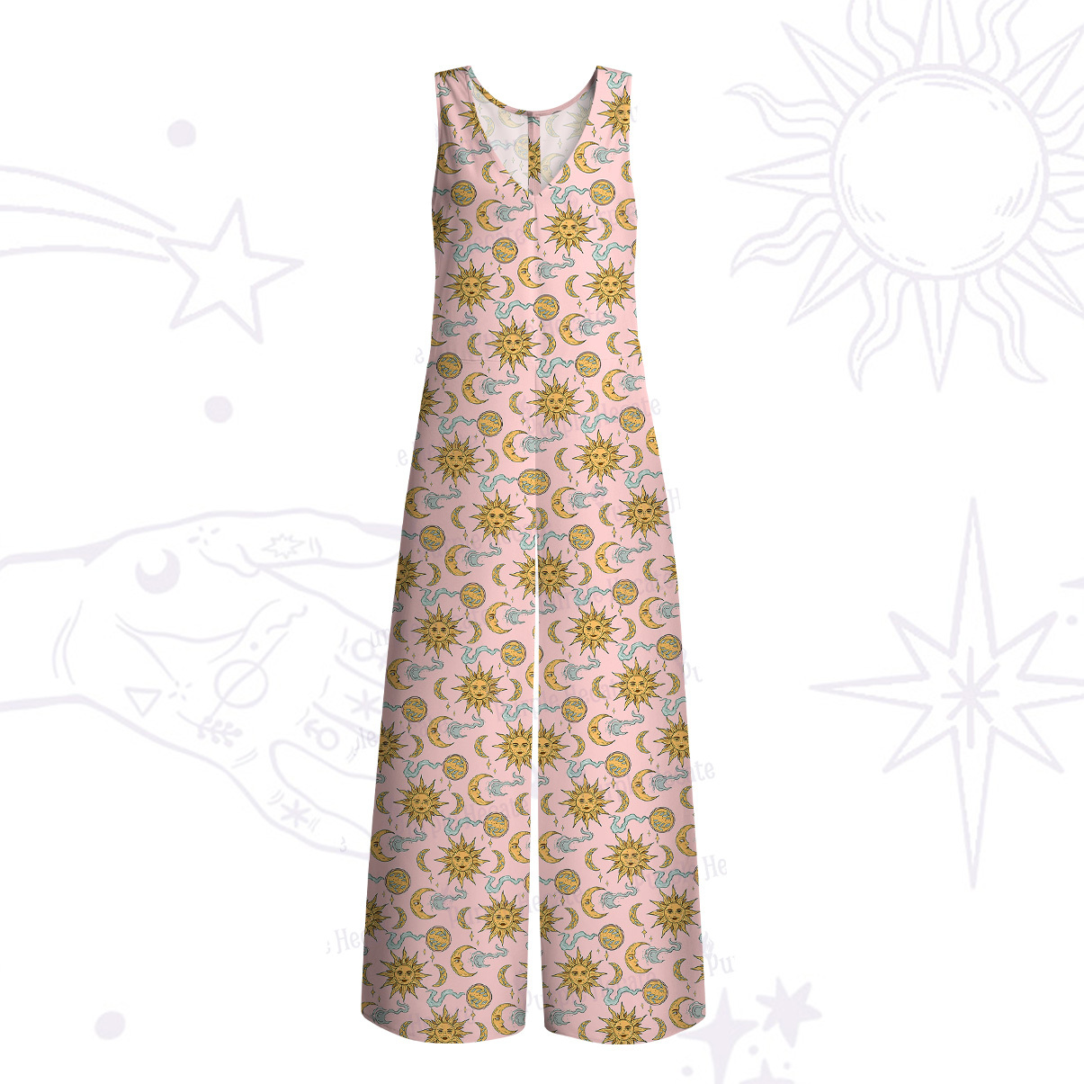 Purplehecate Magic of Sun and Moon Wide Leg Jumpsuit