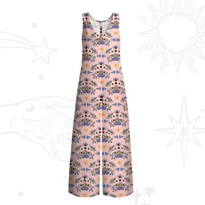 Purplehecate Luna Moth Witch Wide Leg Jumpsuit