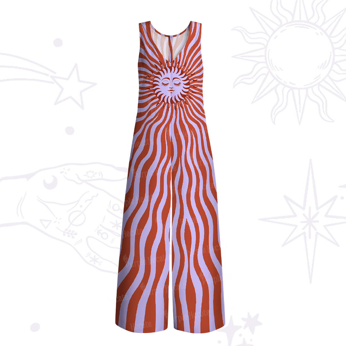 Purplehecate Radiance of the Sun Wide Leg Jumpsuit