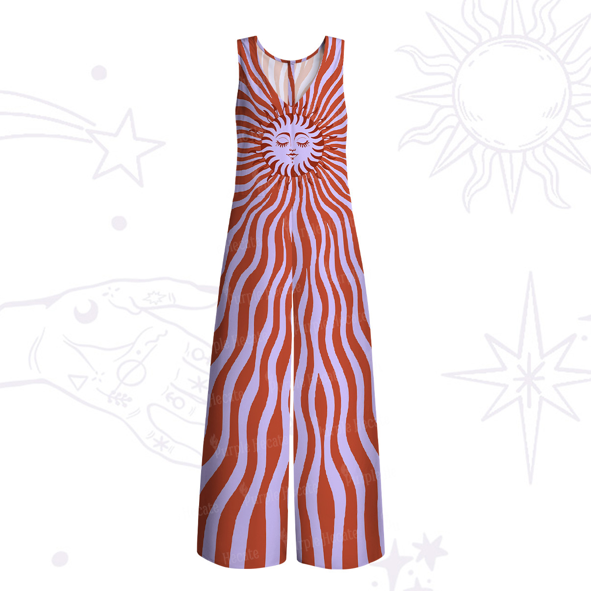 Purplehecate Radiance of the Sun Wide Leg Jumpsuit