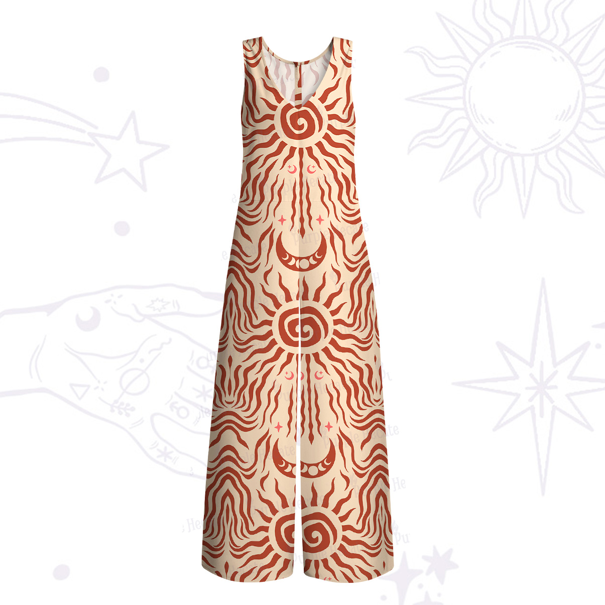 Purplehecate Solar Ritual Wide Leg Jumpsuit