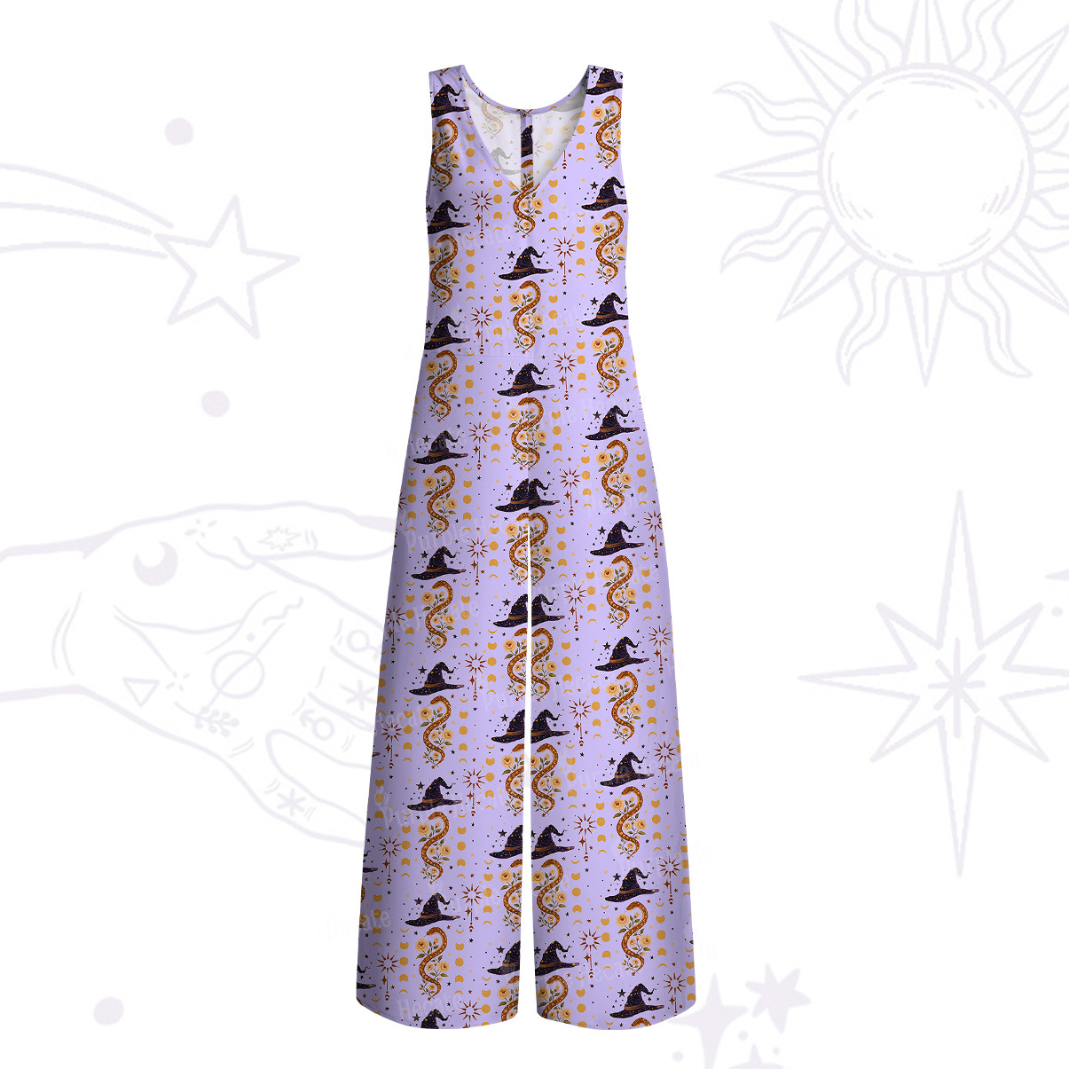 Purplehecate Witch's Enchantment Wide Leg Jumpsuit