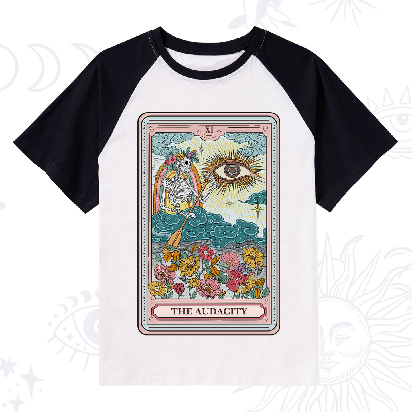Purplehecate The Audacity Tarot Raglan Short Sleeve T‑Shirt