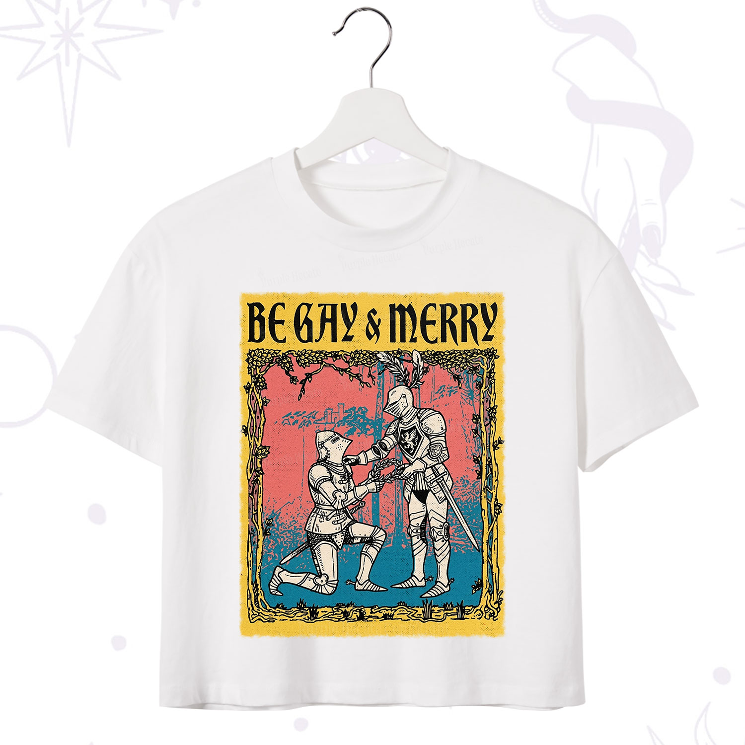 Purplehecate Be Gay Merry Medieval Knights Crop T-Shirt