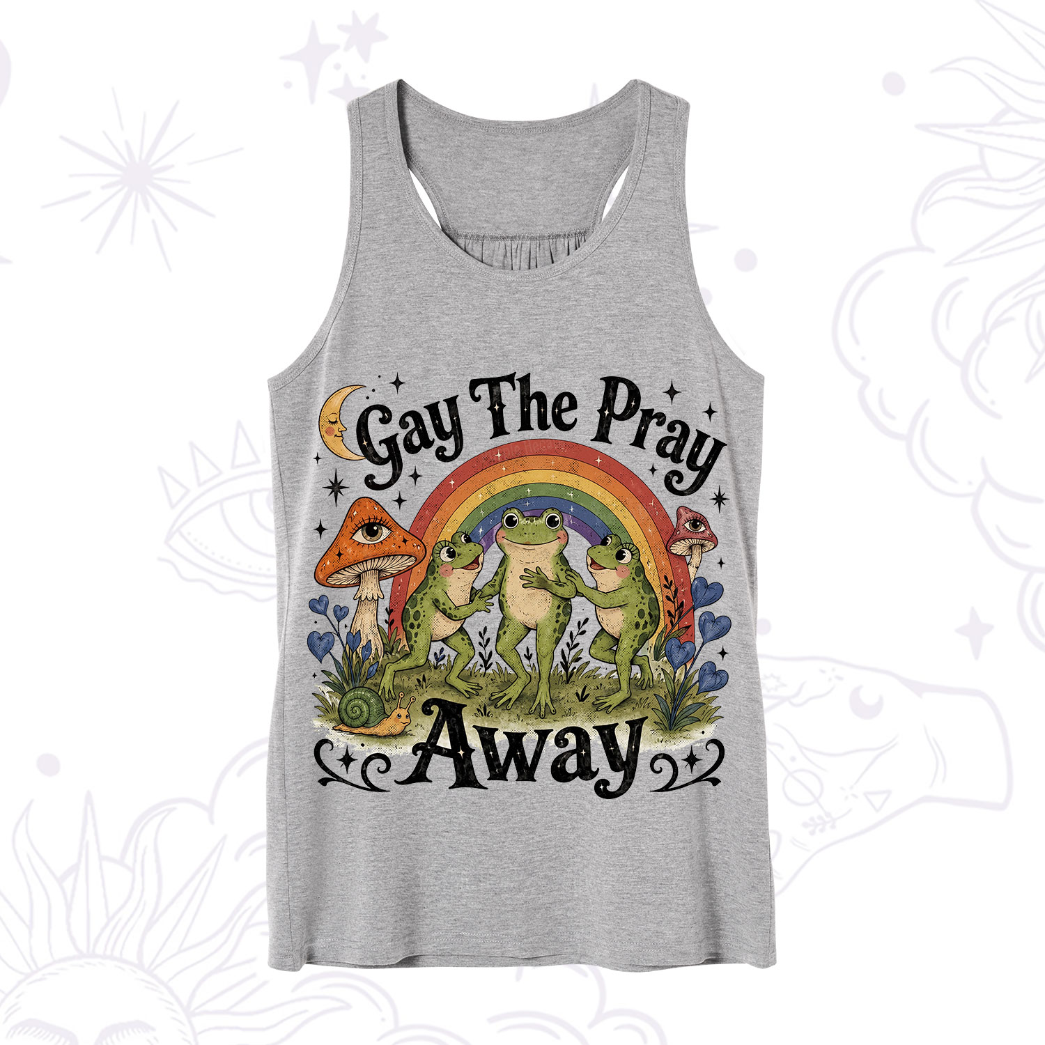 Purplehecate Gay The Pray Away Frog Pride Tank