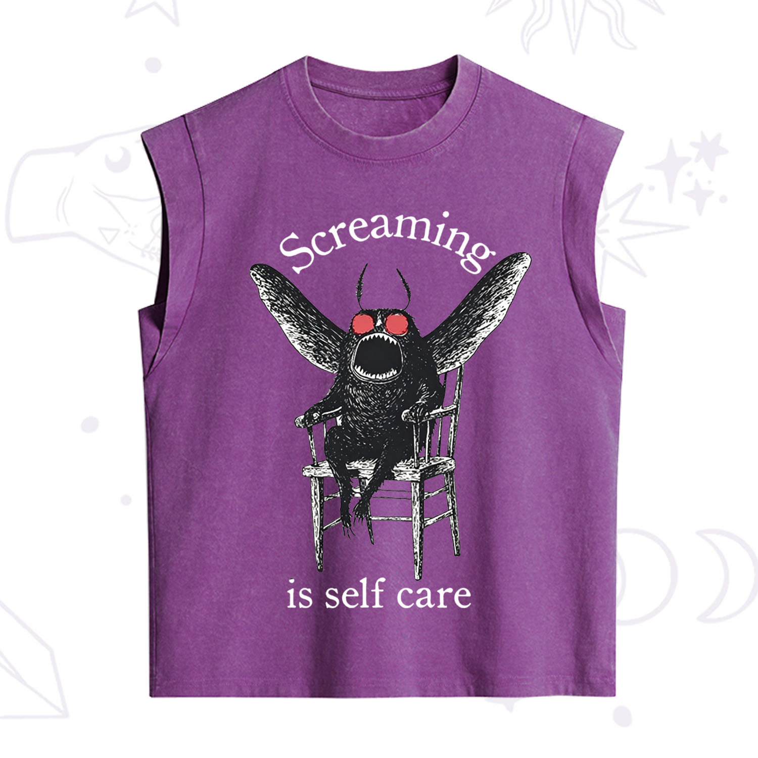 Purplehecate Mothman Screaming Vintage Washed Tank