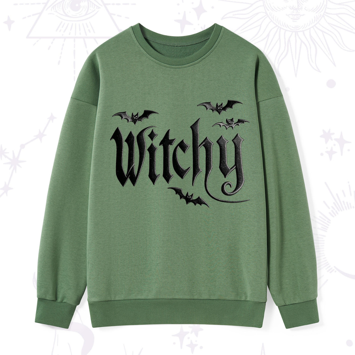 Purplehecate Gothic Bat Embroidered Sweatshirt