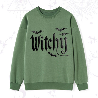 Purplehecate Gothic Bat Embroidered Sweatshirt