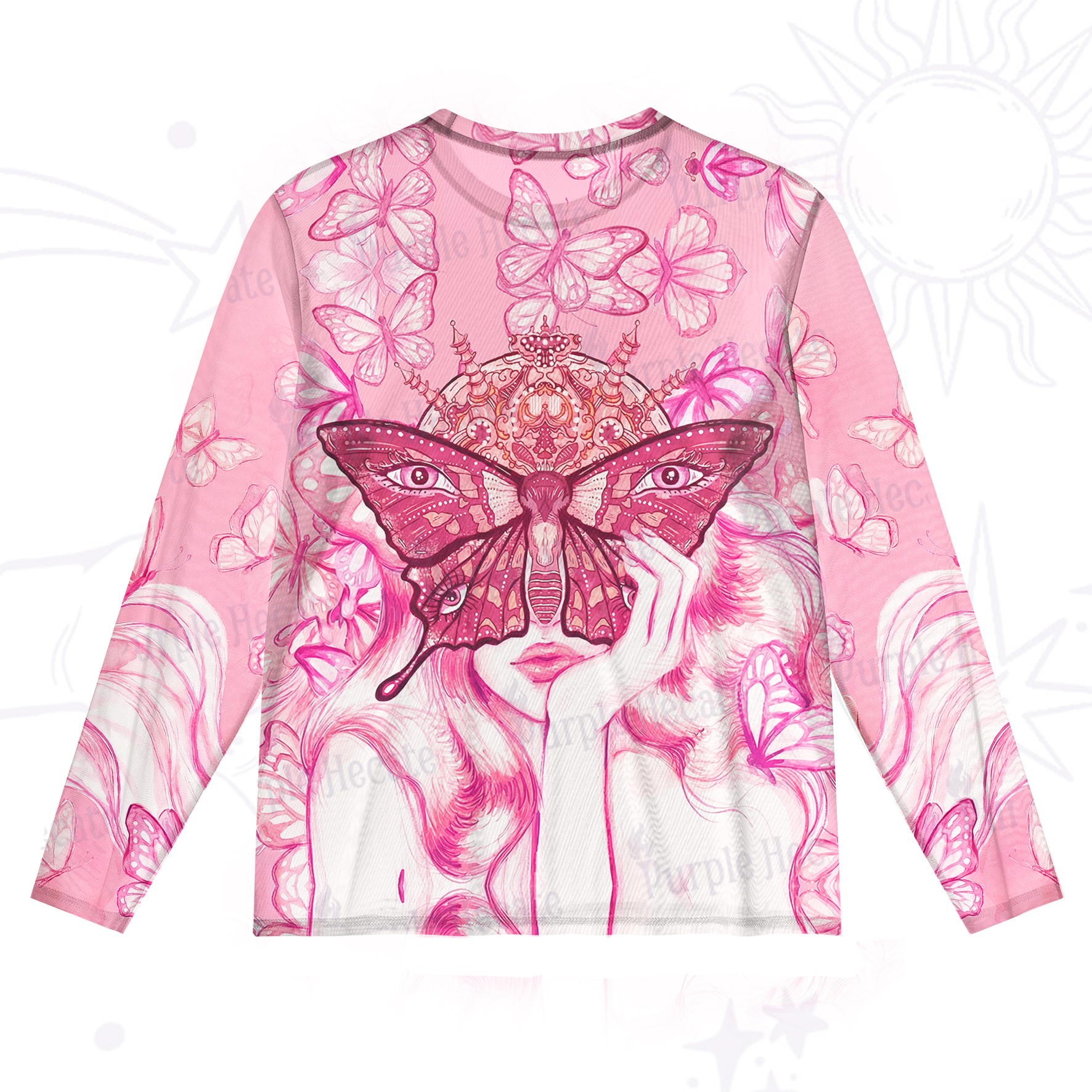 Purplehecate Butterfly Witchy Mesh Long Sleeve Top