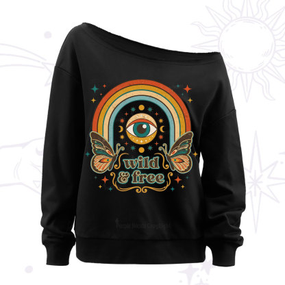 Purplehecate Wild And Free Off The Shoulder Sweatshirt