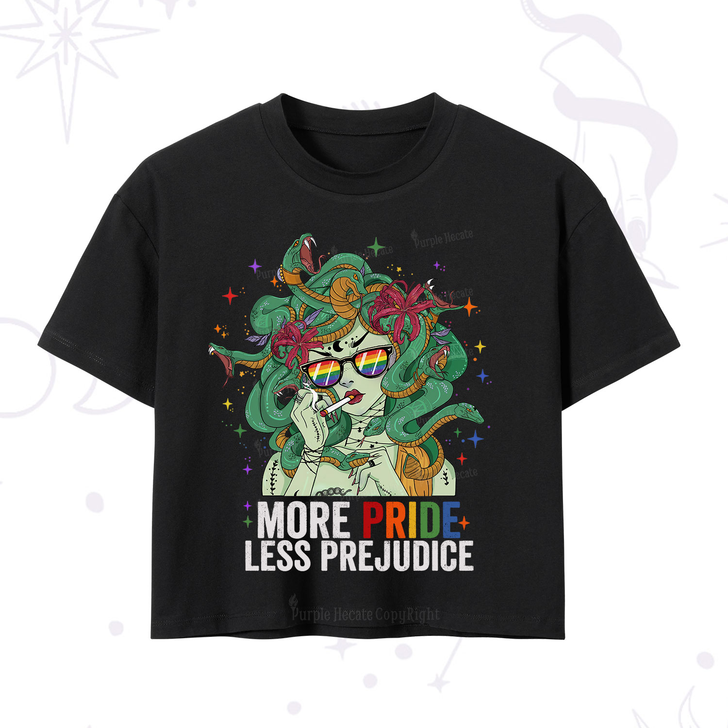 Purplehecate More Pride Less Prejudice Medusa Crop T-Shirt