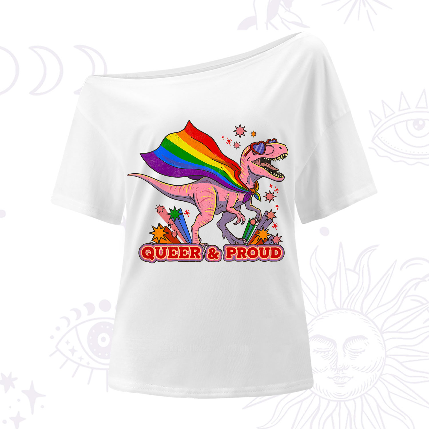 Purplehecate Queer and Proud One Shoulder T-Shirt