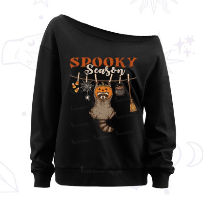 Purplehecate Spooky Season Off The Shoulder Sweatshirt