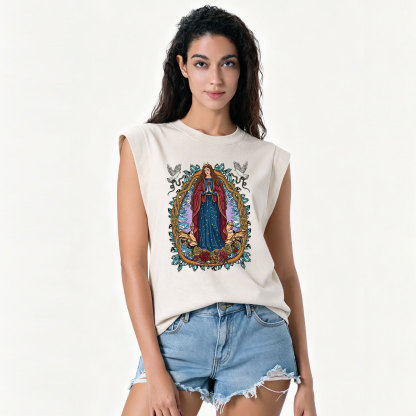Purplehecate Crystal Rose Madonna Vintage Washed Tank