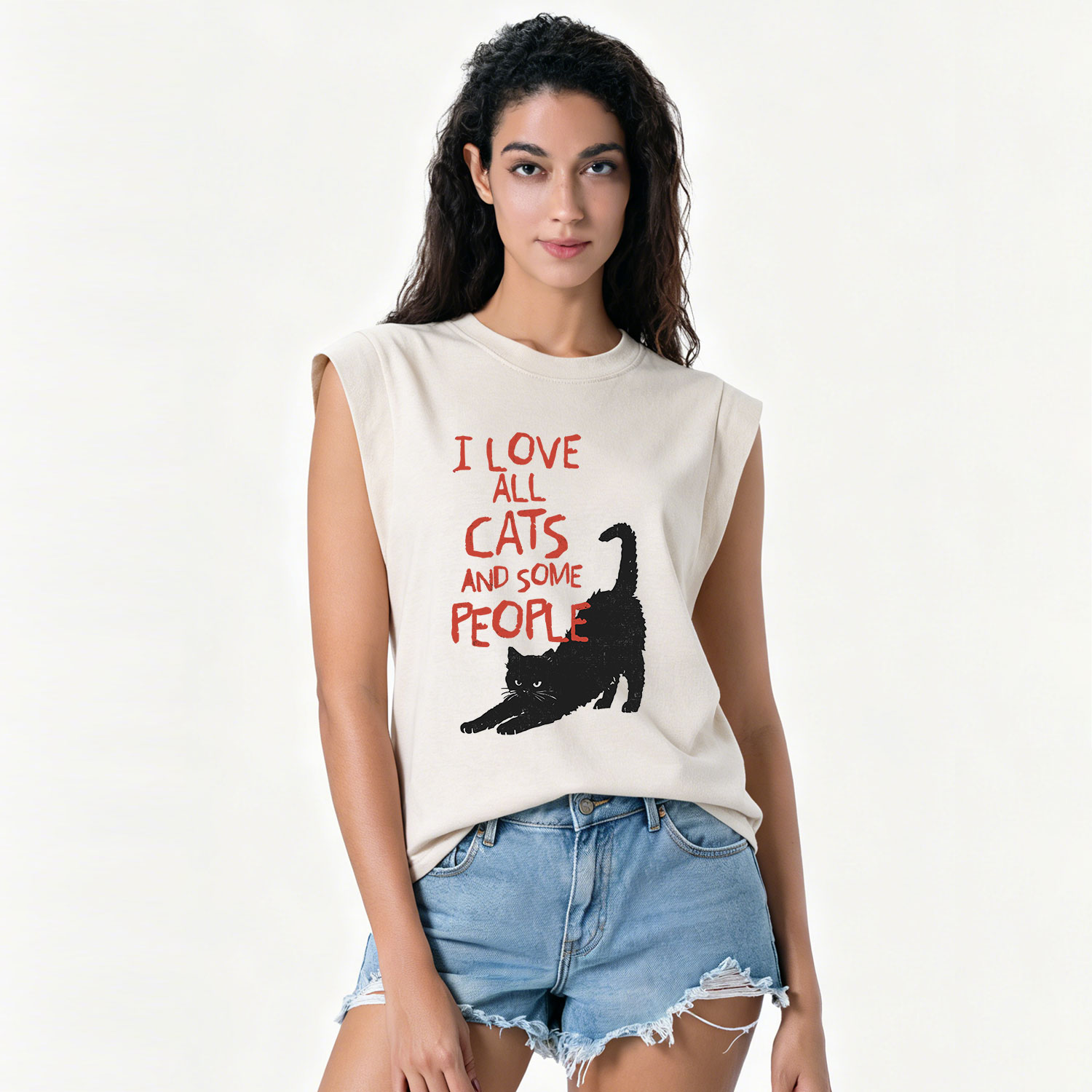 Purplehecate I Love All Cats and Some People Vintage Washed Tank